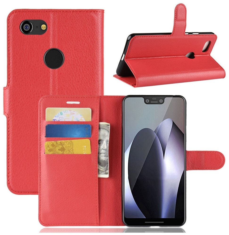 Чехол-книжка PRESTIGE с функцией подставки для Google Pixel 3 XL красный