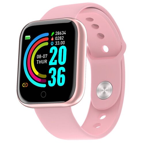Умные часы Smart Watch i5s силиконовый + металл ремешок, розовый