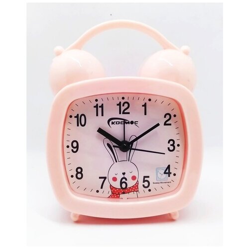 Будильник 505 Космос кварц квадрат розовый 1R6