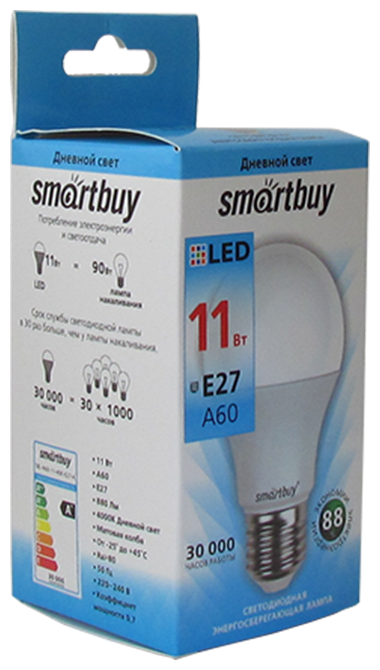 Светодиодная лампа Smartbuy SBL-A60-11-40K-E27-A дневной свет