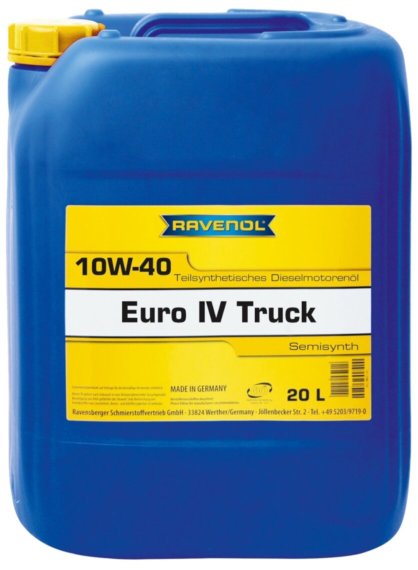 Моторное масло RAVENOL Euro IV Truck SAE 10W-40 (20л) new