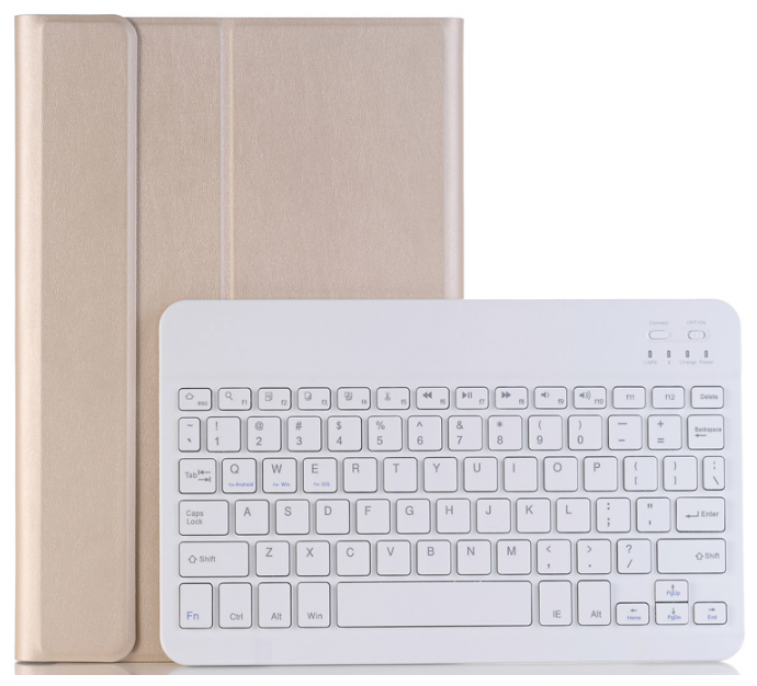 Клавиатура MyPads для Samsung Galaxy Tab A 10.1 SM-T510 (2019) SM-T515 съемная беспроводная Bluetooth в комплекте c кожаным чехлом и пластиковыми...