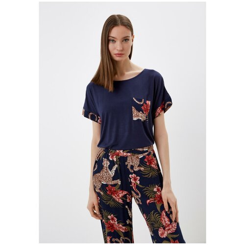 фото Темно-синяя домашная футболка deseo, цвет темно-синий, размер 42