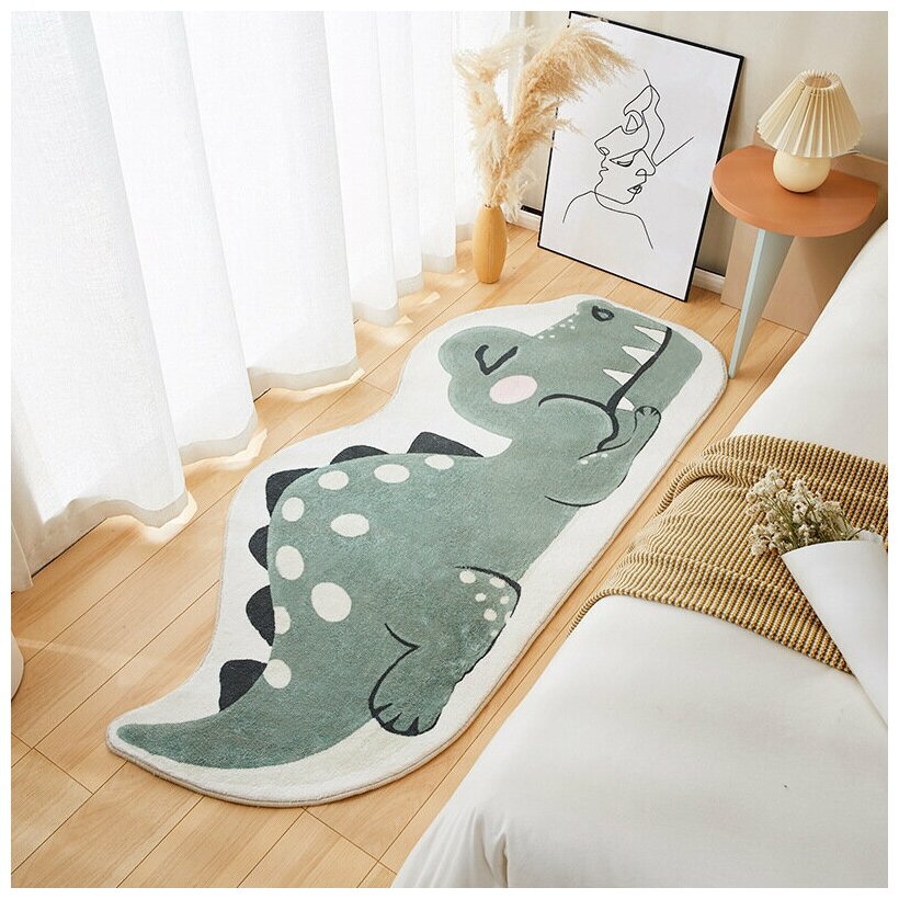 фото Ковер напольный прикроватный детский с крокодилом, противоскользящий