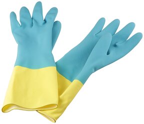 Хозяйственные резиновые перчатки с хлопковым напылением L