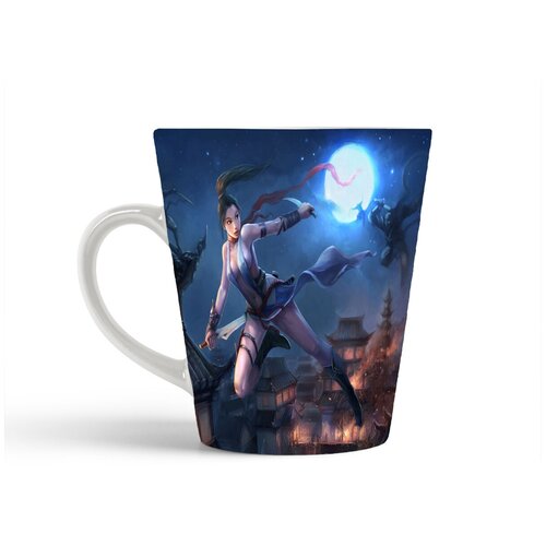 фото Кружка-латте coolpodarok dragonsoul девушка с клинком луна ночной город