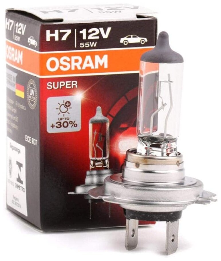 Лампа автомобильная галогенная OSRAM Super 64210SUP H7 12V 55W PX26d 1 шт.