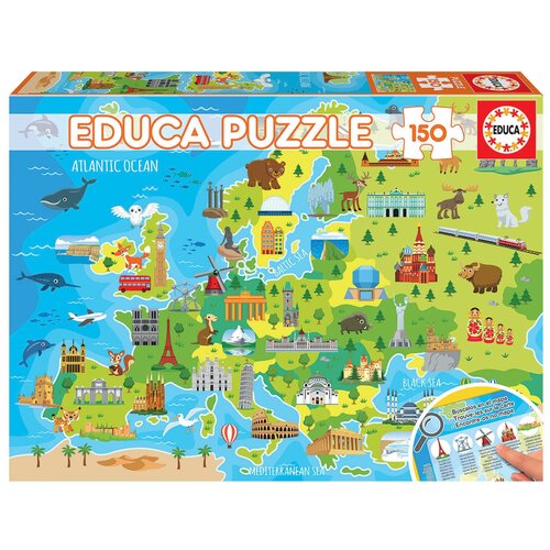 пазл educa 1000 деталей карта европы Educa Пазл 150 деталей Карта Европы Игрушка головоломка