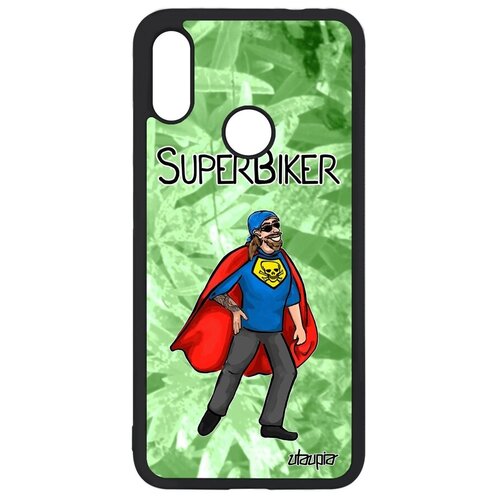 фото Противоударный чехол на мобильный // xiaomi redmi note 7 // "супербайкер" шутка мотобайкер, utaupia, светло-зеленый