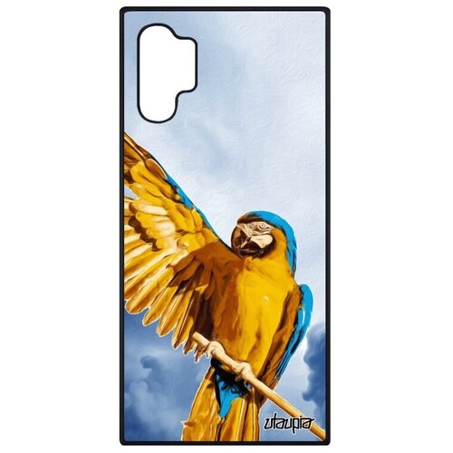 фото Противоударный чехол на телефон // galaxy note 10 plus // "попугай" кеша тропики, utaupia, голубой