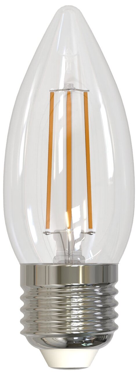 Лампочка Uniel LED- C35-5W- WW- E27- CL- DIM GLA01TR Лампа светодиодная диммируемая. Форма свеча. прозрачная. Серия Air. Теплый белый свет 3000K. Картон. ТМ E27 5 Вт
