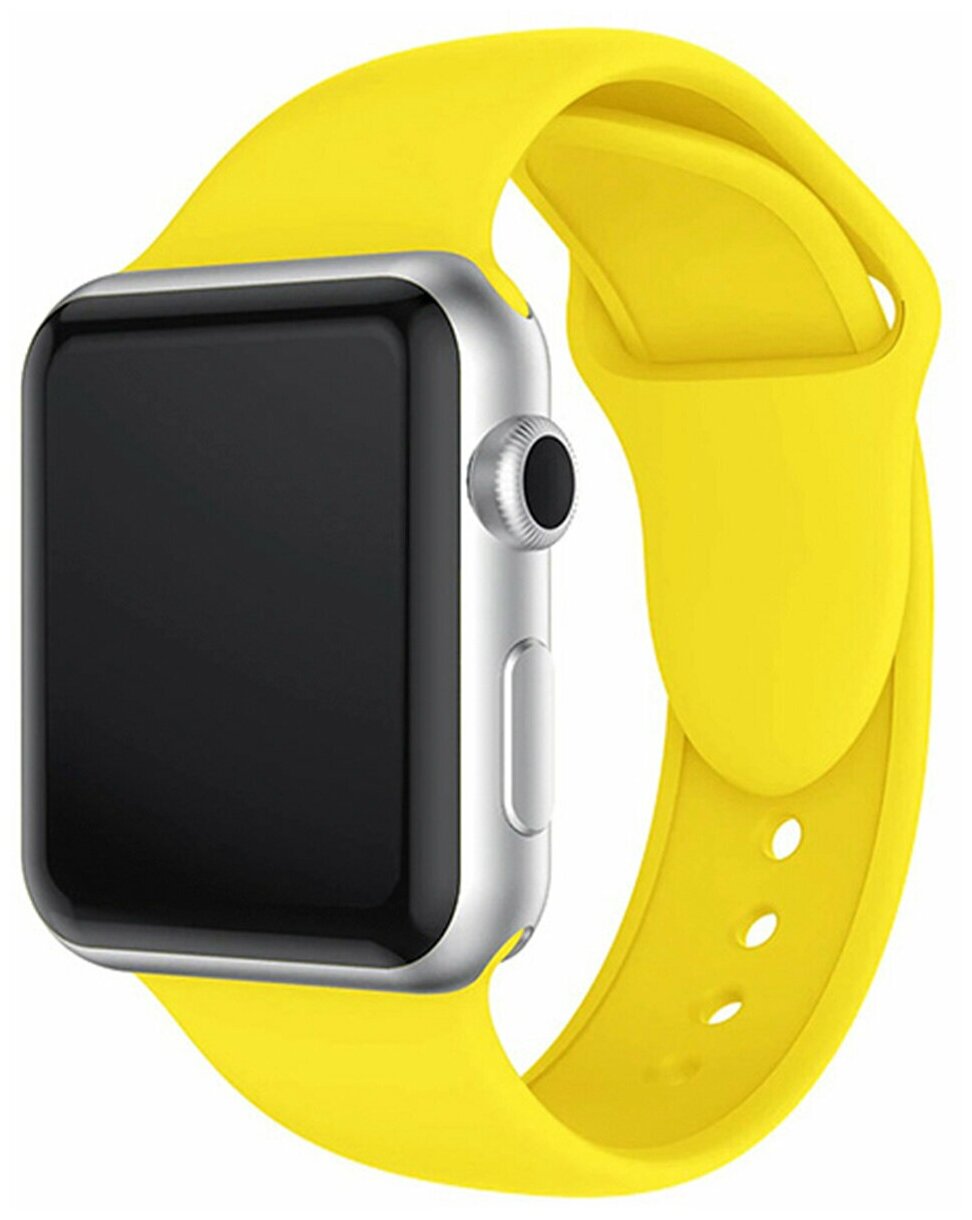 Ремешок для смарт часов Эпл Вотч 42мм премиум спорт (Yellow S)