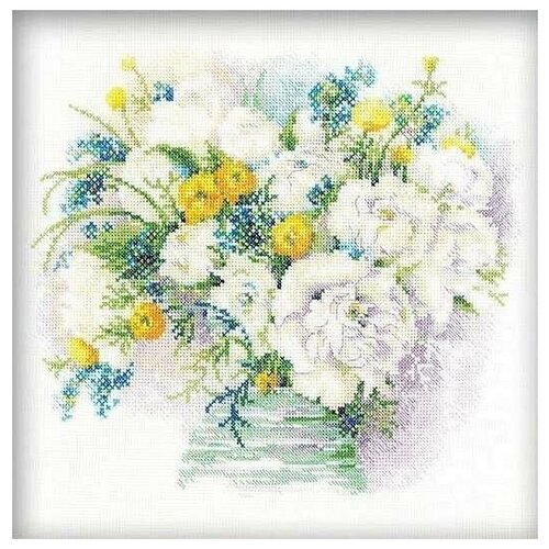 фото Набор для вышивания риолис "акварельные пионы", 30x30см