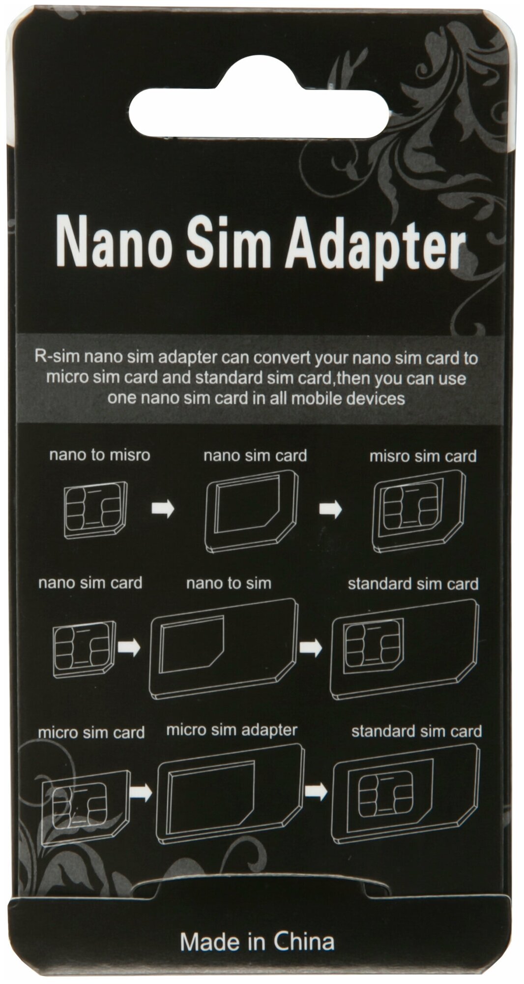 Адаптер NanoSIM/MicroSIM/SIM 3в1