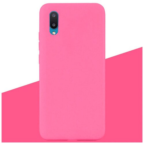 фото Силиконовая накладка без логотипа silky soft-touch для samsung a02/m02 розовый opt-mobile