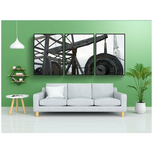 фото Набор модулных постеров для интерьера "месторождения нефти, оборудование, бурение" 60x90 см. в тубусе, без рамки lotsprints