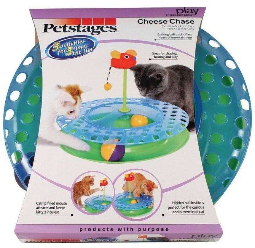 Petstages игрушка для кошек Трек "2 мячика II" - фотография № 9