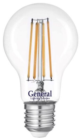 (10шт)Лампа филамент светодиодная 10Вт груша 4500K General 645800 GLDEN-A60S-10-230-E27-4500