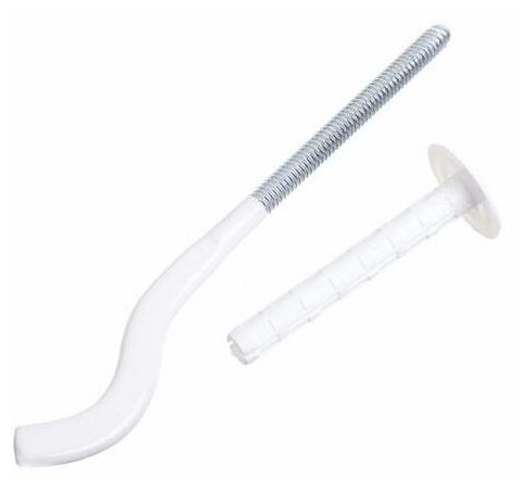 фото Кронштейн радиатора анкерный белый удлинённый 220 мм