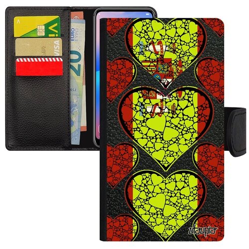 фото Модный чехол-книжка для мобильного // apple iphone 8 plus // "флаг испании с сердцем" государственный дизайн, utaupia, цветной