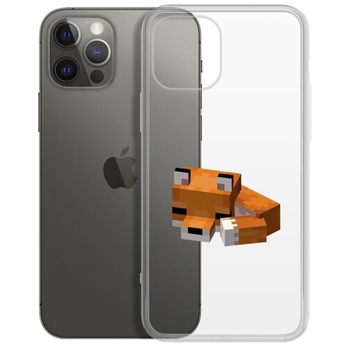 Чехол-накладка Krutoff Clear Case Спящий Лисенок для iPhone 12/12 Pro чехол накладка krutoff clear case minecraft спящий лисенок для xiaomi redmi note 11 pro