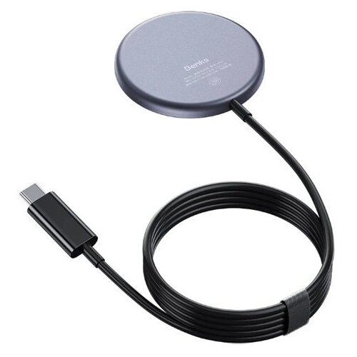 Магнитное беспроводное зарядное устройство Benks W06 15W Magnetic Wireless Charger, поддержка быстрой зарядки, черный