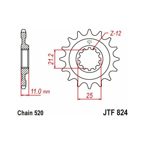 Звезда JT ведущая с самоочисткой JTF824.13SC 13 зубьев