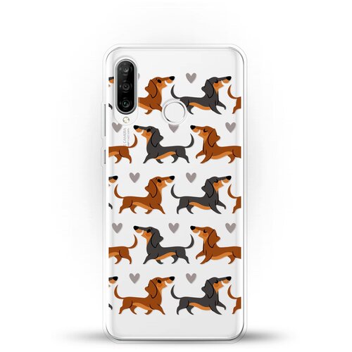 фото Силиконовый чехол таксы на huawei p30 lite andy & paul