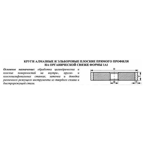 Круг алмазный 1А1(плоский прямого профиля) 200х20х3х76 АС4 80/63 100% В2-01 163,0 кар. (шт)