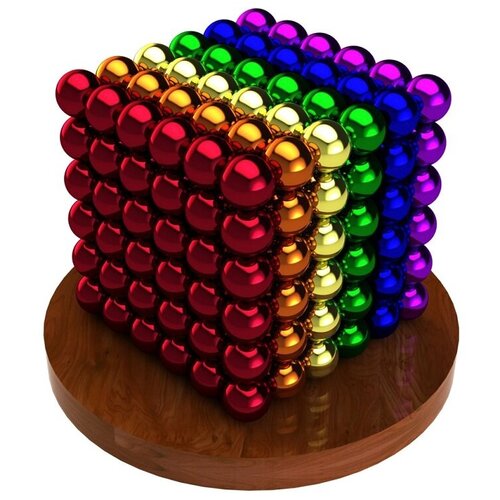 Неокуб Развивающая игрушка антистресс Куб из магнитных шариков разноцветный