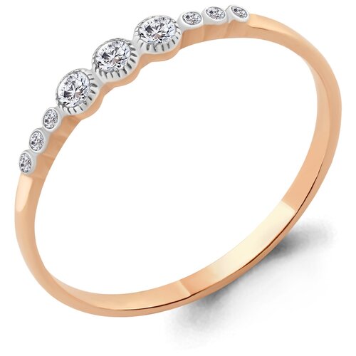 фото Золотое кольцо aquamarine 68035а с фианитом diamant-online