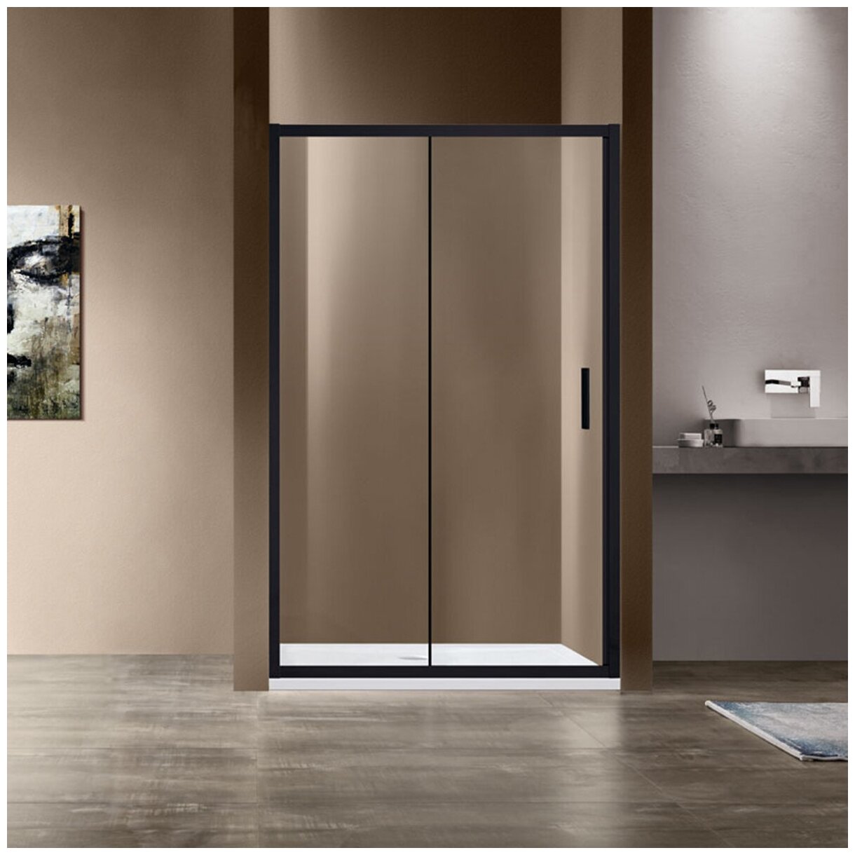 фото Душевая дверь Vincea Garda VDS-1G140CLB 140х200 стекло прозрачное, профиль черный