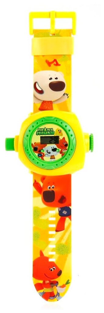 Развивающая игрушка Умка электронные часы с проектором Ми-ми-мишки, желтый/зеленый