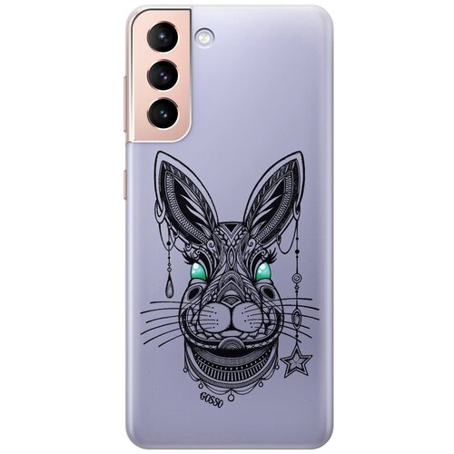 Ультратонкий силиконовый чехол-накладка Transparent для Samsung Galaxy S21 с 3D принтом Grand Rabbit ультратонкий силиконовый чехол накладка transparent для samsung galaxy a02 с 3d принтом grand rabbit