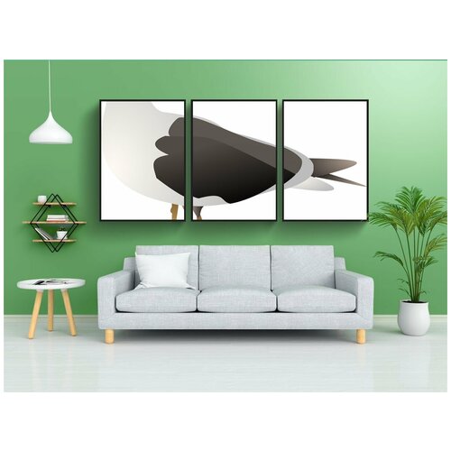 фото Набор модулных постеров для интерьера "чайка, птица, море" 60x90 см. в тубусе, без рамки lotsprints