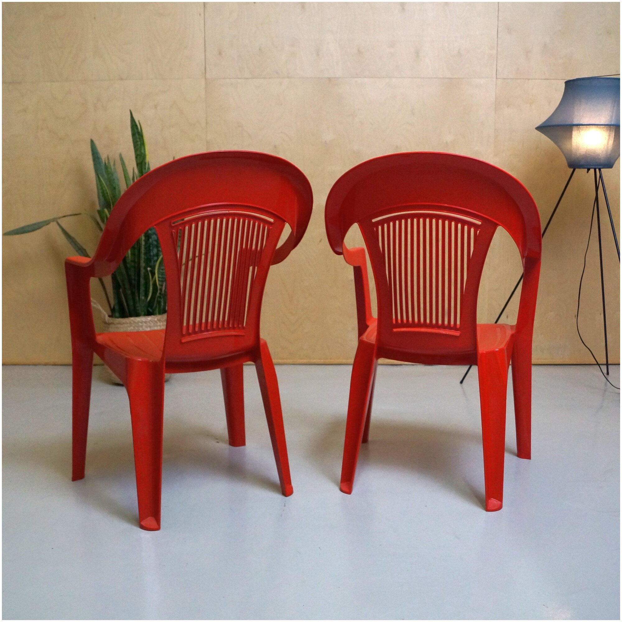 Садовые пластиковые кресла Венеция, Красный, 2 шт - фотография № 3