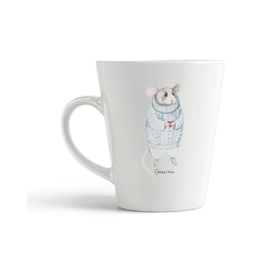 фото Кружка-латте coolpodarok "прикол. мышь. греет (есть пара) он"