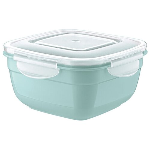Контейнер для пищевых продуктов с крышкой «Safe-food»; полипроп; 0, 6л; H=7, L=13, B=13см; голуб.