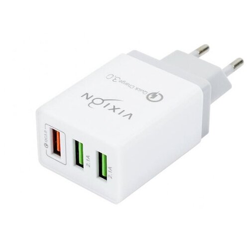 Сетевое зарядное устройство VIXION H1 (1-USB) Quick Charger 3.0 (белый) сзу usb mrm mr79c 5v 2 1a white