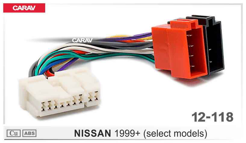 Разъем CARAV 12-118 / ISO - переходник для подключения автомагнитолы (питание + акустика) на автомобили NISSAN 1999+ (select models)