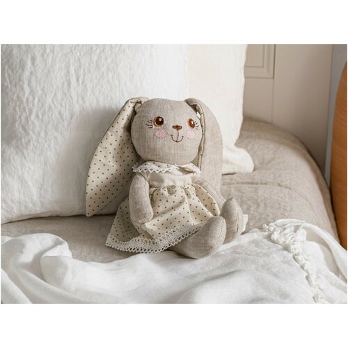 Мягкая игрушка Grey Moose Льняной заяц натуральный в платье Bunny Baby Toy сахарный декор парфэ декор милое создание 12 г
