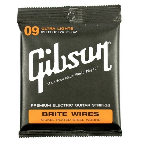 Струны для электро гитары, GIBSON SEG-700UL BRITE WIRES, 09-42