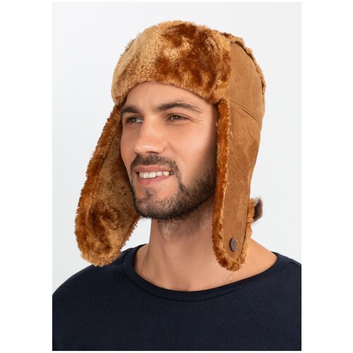 фото Шапка-ушанка из искусственного меха, мужская, размер 56-58 гулять!