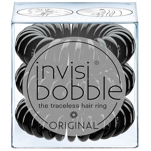 Купить Invisibobble Резинка-браслет для волос ORIGINAL True Black (с подвесом), искусственная смола
