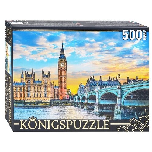 Купить Пазлы Рыжий кот 500 элементов, Konigspuzzle, Биг-Бен и Вестминстерский мост на закате (ШТK500-3575)
