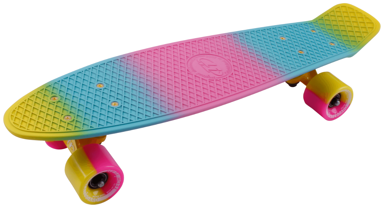 Скейтборд Multicolor 22", розовый/голубой