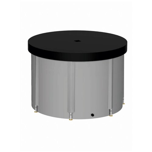Складная ёмкость (бак/бочка) для воды EKUD 1500 л. с крышкой (h=100, d=140)