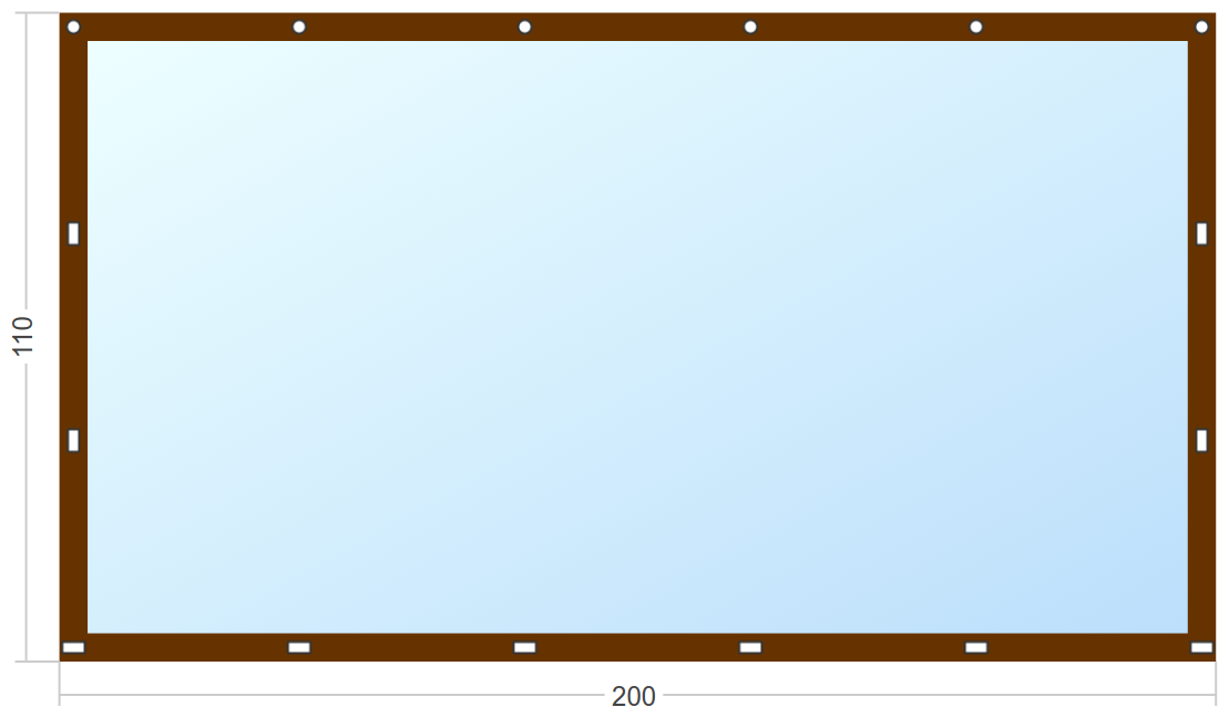 Мягкое окно Софтокна 200х110 см съемное, Скоба-ремешок, Прозрачная пленка 0,7мм, Коричневая окантовка, Комплект для установки - фотография № 2