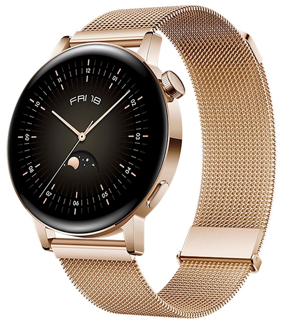 Умные часы HUAWEI GT 3 Elegant 42 мм 42 мм, черный/золотистый
