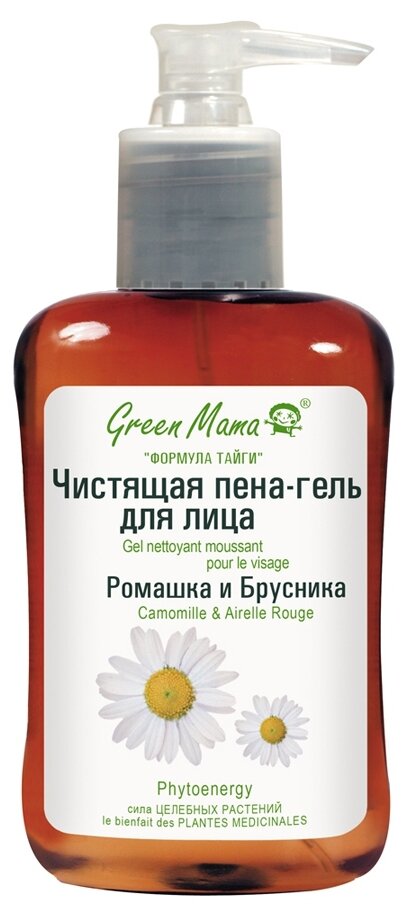 Green Mama пена-гель чистящая для лица Ромашка и брусника
